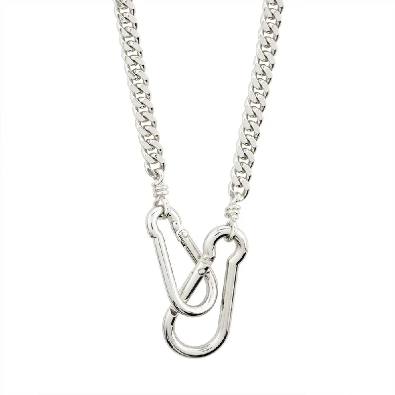 ladies-crystal-figaro-chain-necklaces-Hopeful Silver Plated Necklace