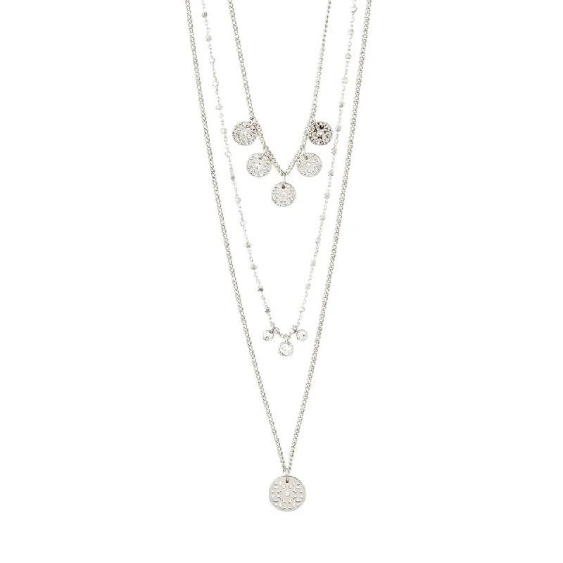 ladies-crystal-silver-necklaces-Carol Silver Plated Necklace