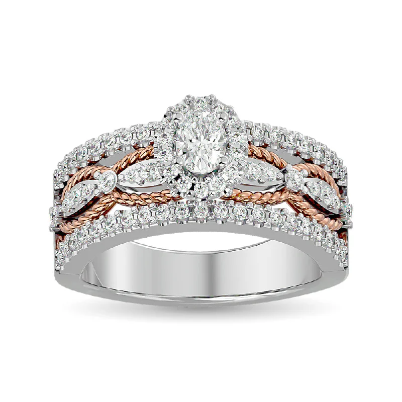 Ladies wedding rings with swim settings -14K White Gold 1 Ct.Tw. Diamond Engagement Ring