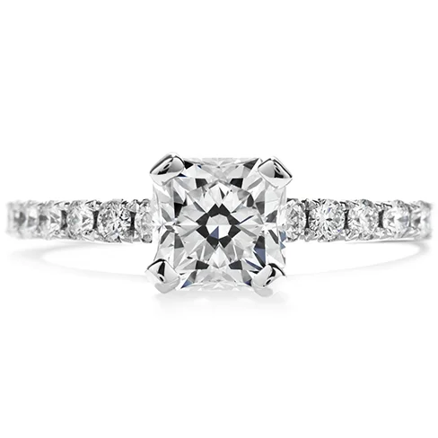 Ladies wedding rings with regal settings -Hearts On Fire Enrichment Dream Diamond Engagement Ring