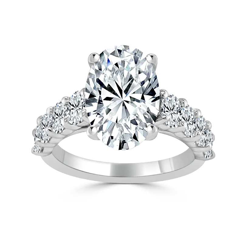 Ladies wedding rings with growl settings -Imagine Bridal Oval Engagement Ring