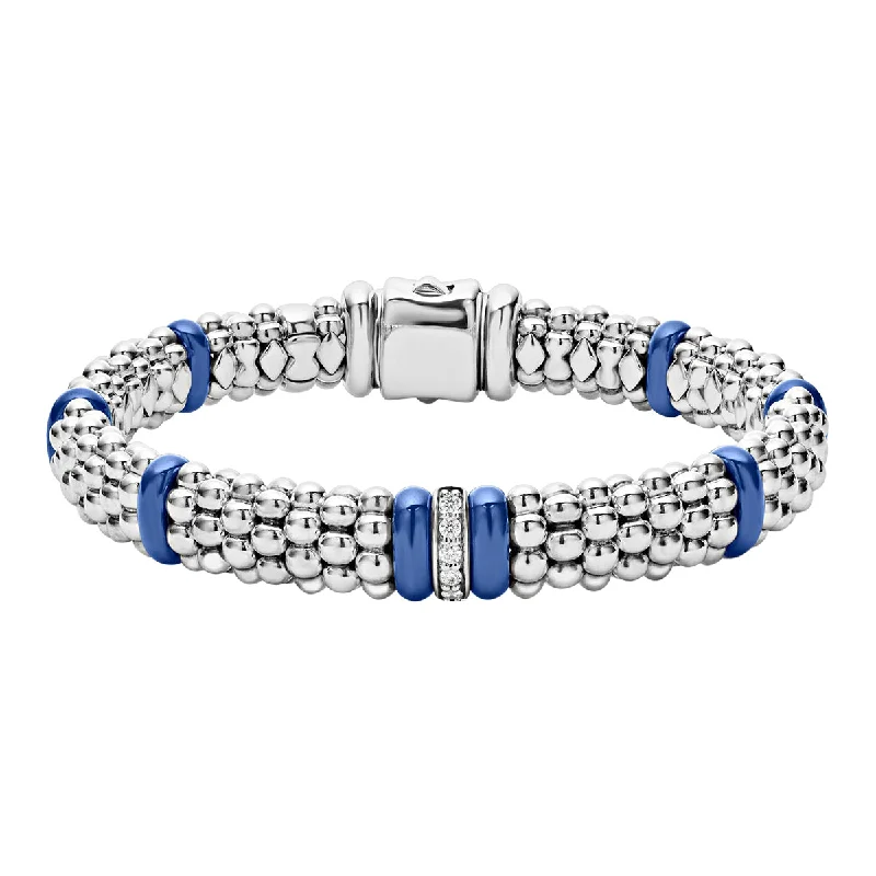 ladies-bohemian-slider-bracelets-Single Station Diamond Caviar Bracelet