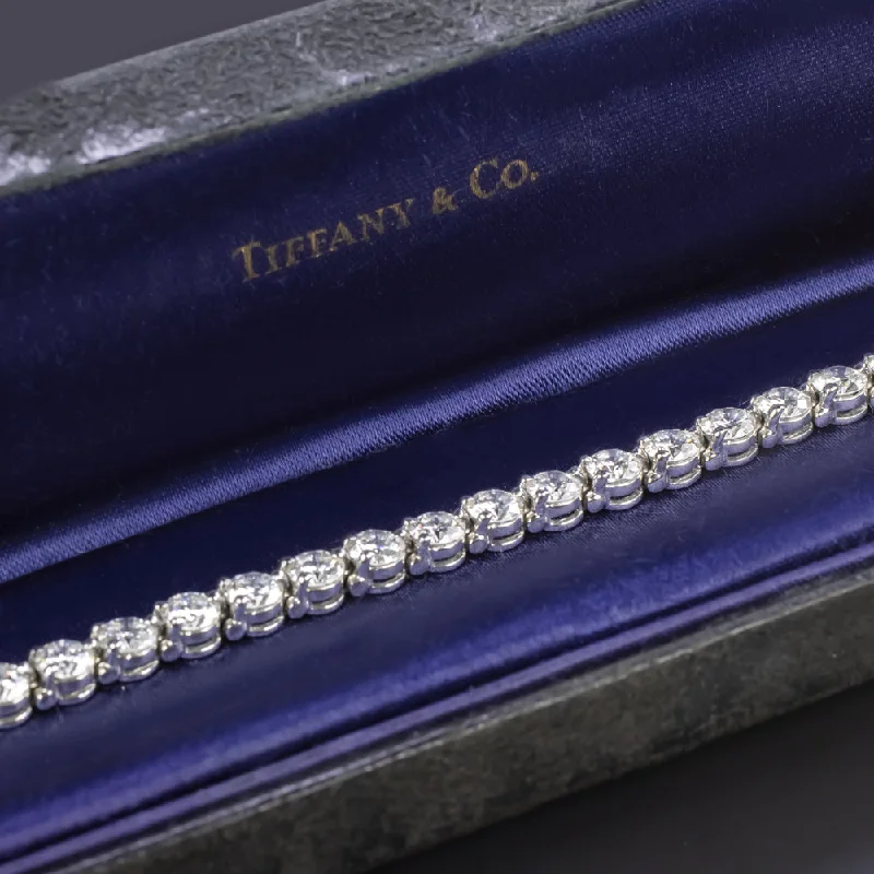 ladies-slider-pearl-bracelets-TIFFANY & CO DIAMOND TENNIS BRACELET 6.22ct F-G VS PLATINUM ROUND MARQUISE 6ct