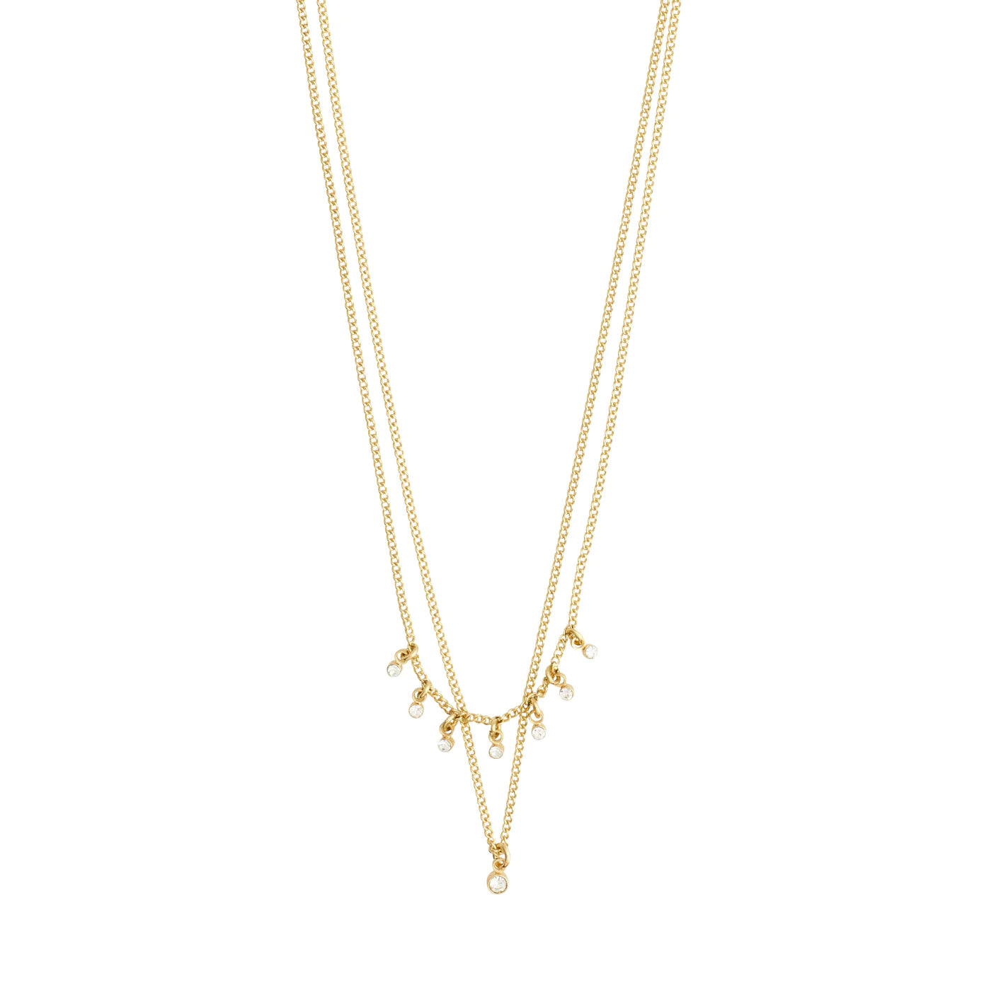 ladies-moon-y-drop-necklaces-Sia Gold Plated Crystal 2-in-1 Necklace