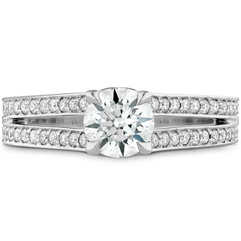 Ladies wedding rings soft brilliance -Hearts On Fire Adoration Double Row Engagement Ring