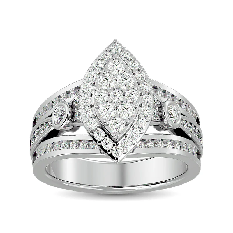 Ladies wedding rings for reader ceremonies -Diamond Engagement Ring 1 ct tw in 10K White Gold