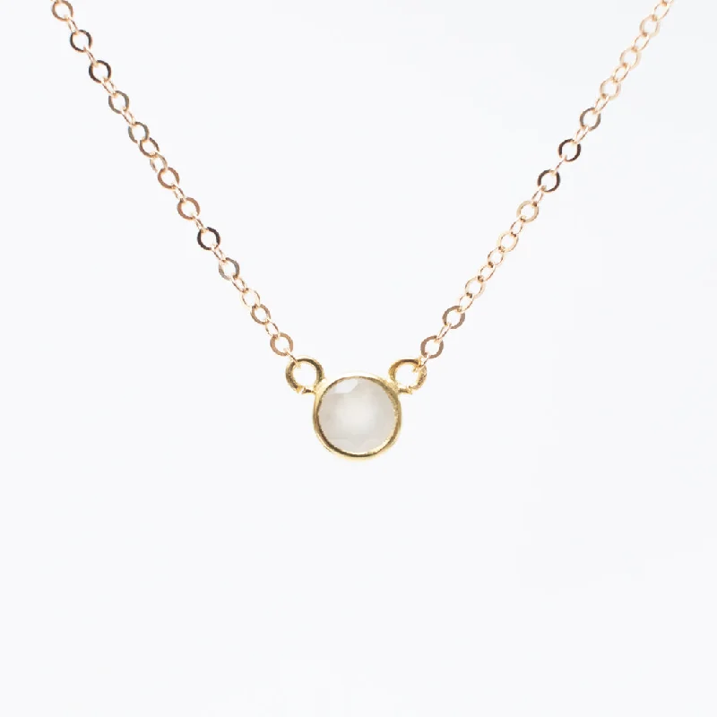 ladies-party-beaded-choker-necklaces-Gold Moonstone Comini Circle Stone Necklace