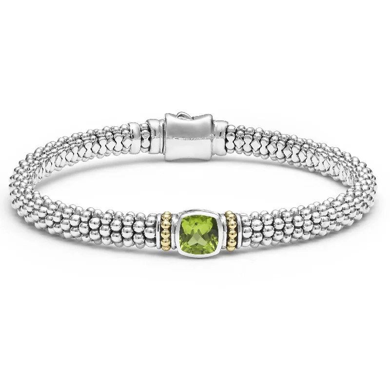 ladies-wedding-wraparound-bracelets-Peridot Caviar Bracelet | 6mm (Size M)