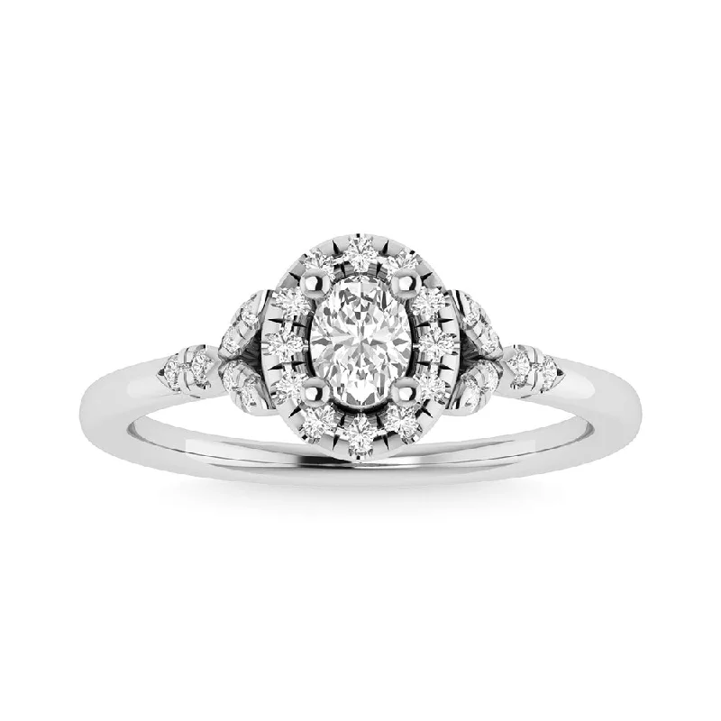 Ladies wedding rings ornate brilliance -Diamond 1/2 Ct.Tw. Engagement Ring in 14K White Gold