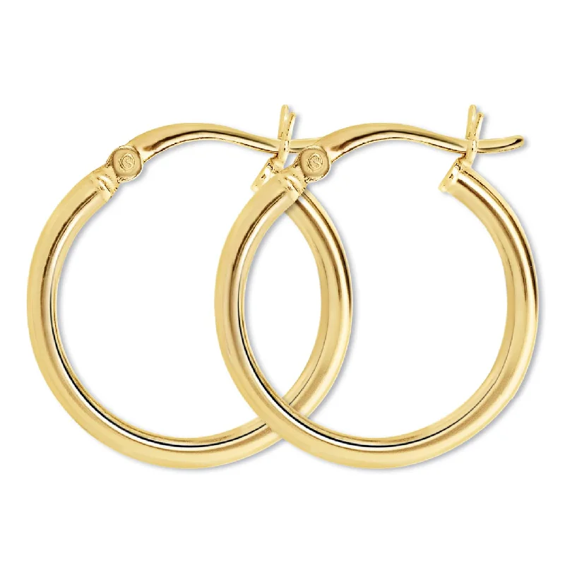 Ladies earrings sleek shine -Midi Hoop Earrings