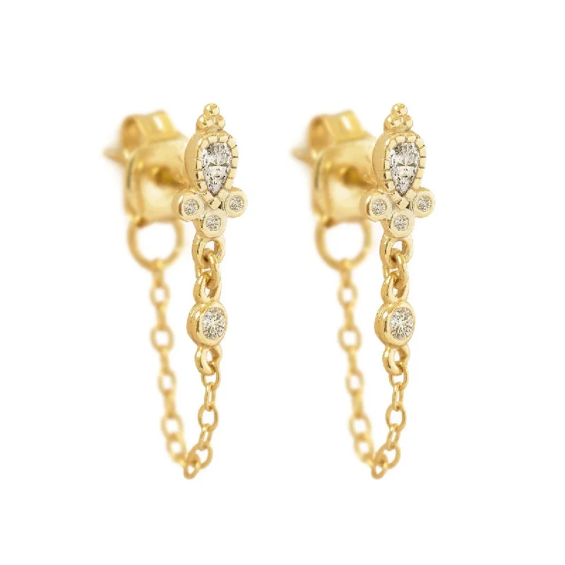 Ladies earrings fancy shine -Deco Chain Earrings