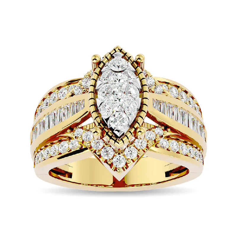 Ladies wedding rings for enduring unions -Diamond 1 1/2 Ct.Tw. Engagement Ring in 14K Yellow Gold