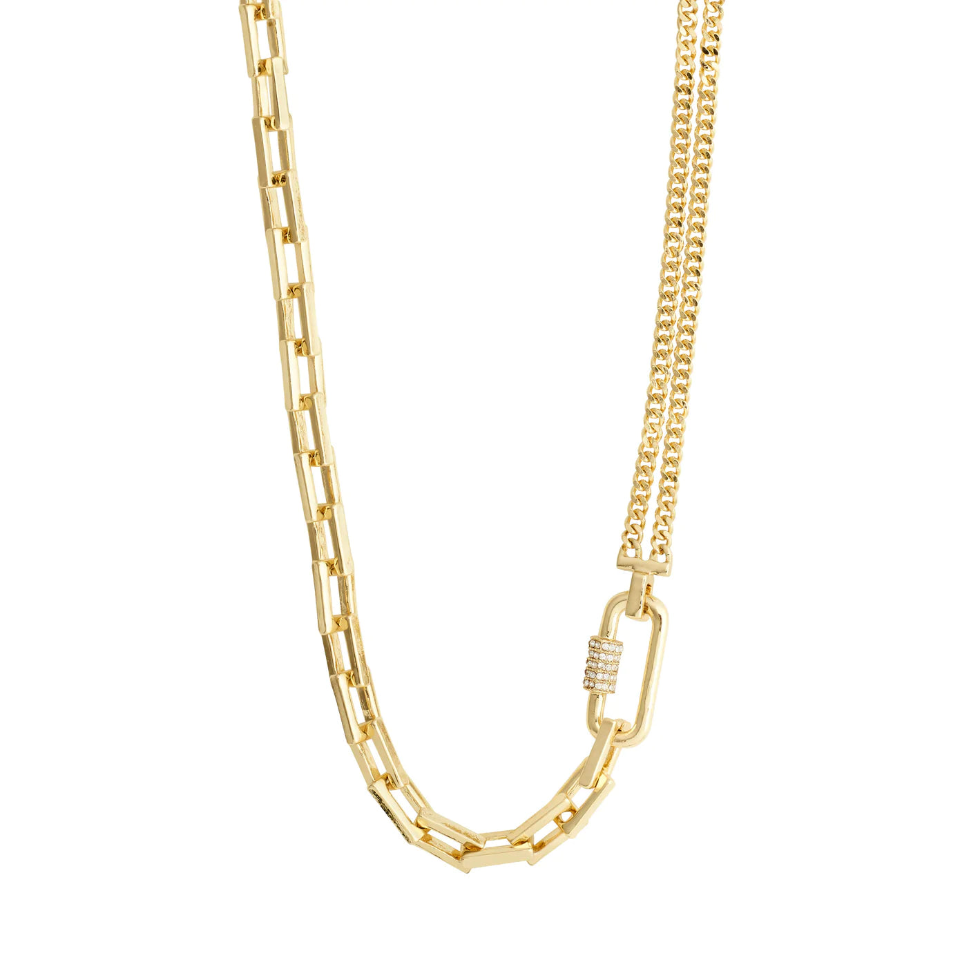 ladies-modern-y-drop-necklaces-Be Gold Plated Cable Chain Necklace