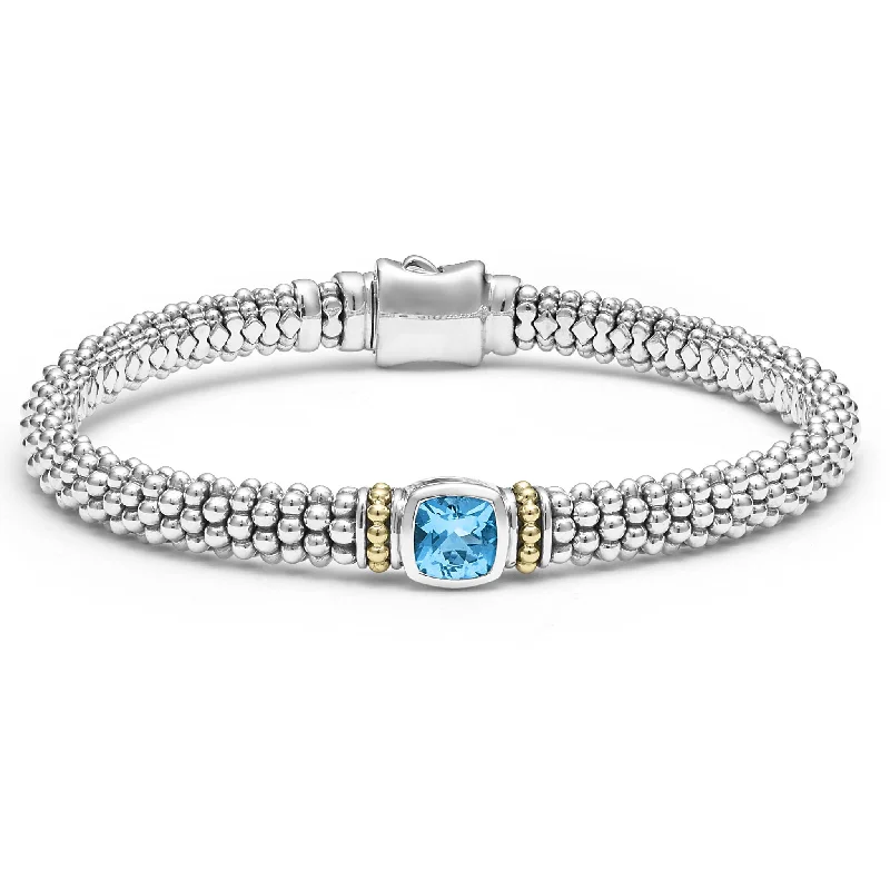 ladies-flower-hinged-bangle-bracelets-Swiss Blue Topaz Caviar Bracelet | 6mm (Size M)