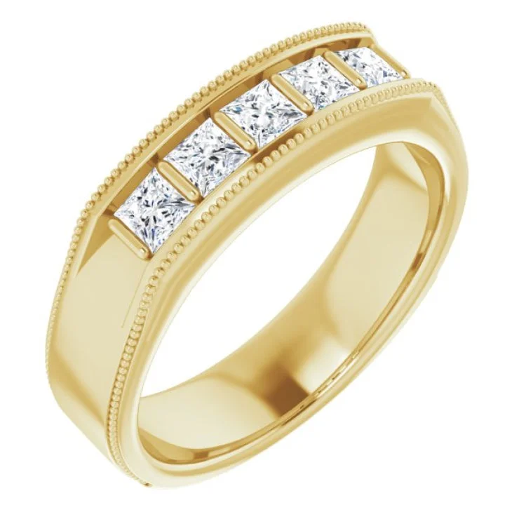 Ladies rings paired sets -14K Yellow 3/4 CTW Natural Diamond Ring