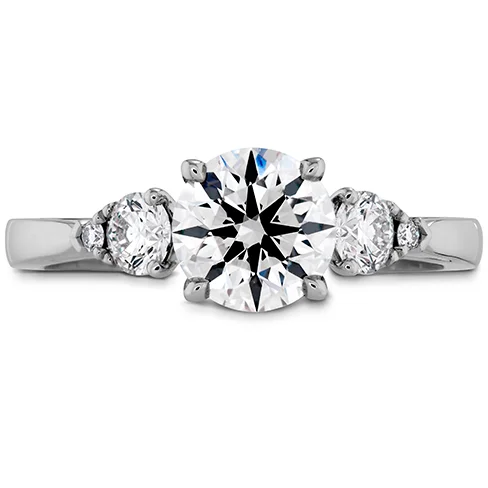 Ladies wedding rings expert brilliance -Hearts On Fire Signature Three Stone Diamond Engagement Ring