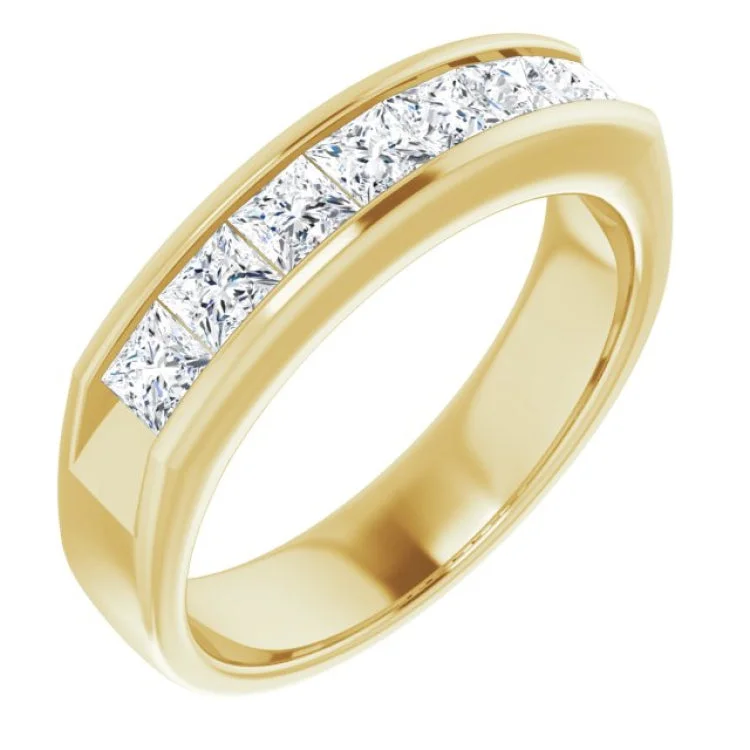 Ladies rings with loop elegance -14K Yellow 1 3/8 CTW Natural Diamond Ring