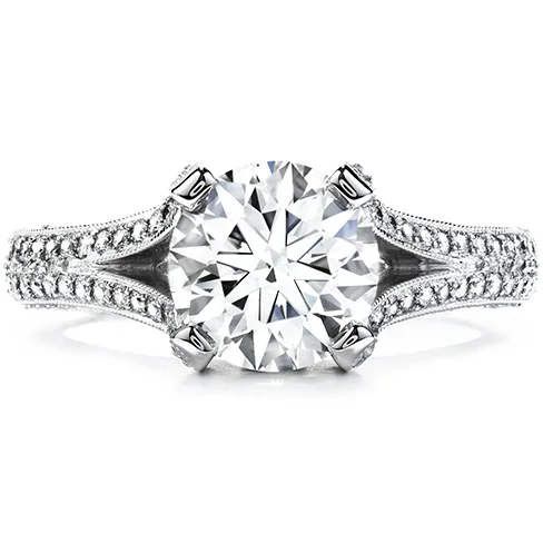 Ladies wedding rings coiled brilliance -Hearts On Fire Wondrous Split Shank Diamond Engagement Ring