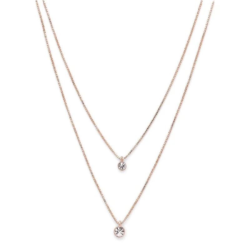 ladies-trendy-multi-strand-necklaces-Lucia Rose Gold Plated Necklace