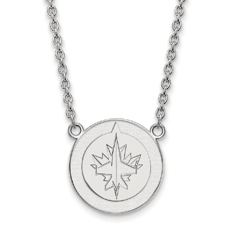 ladies-modern-y-drop-necklaces-Sterling Silver NHL Winnipeg Jets Large Necklace, 18 Inch