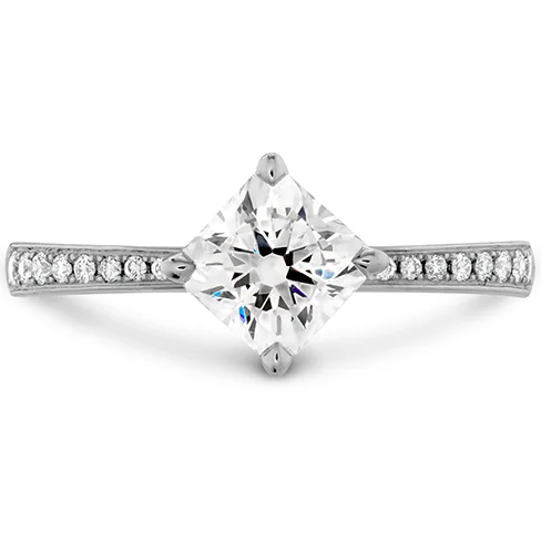 Ladies wedding rings with nature-inspired bands -Hearts On Fire Dream Offset Signature Engagement Ring with Diamond Band