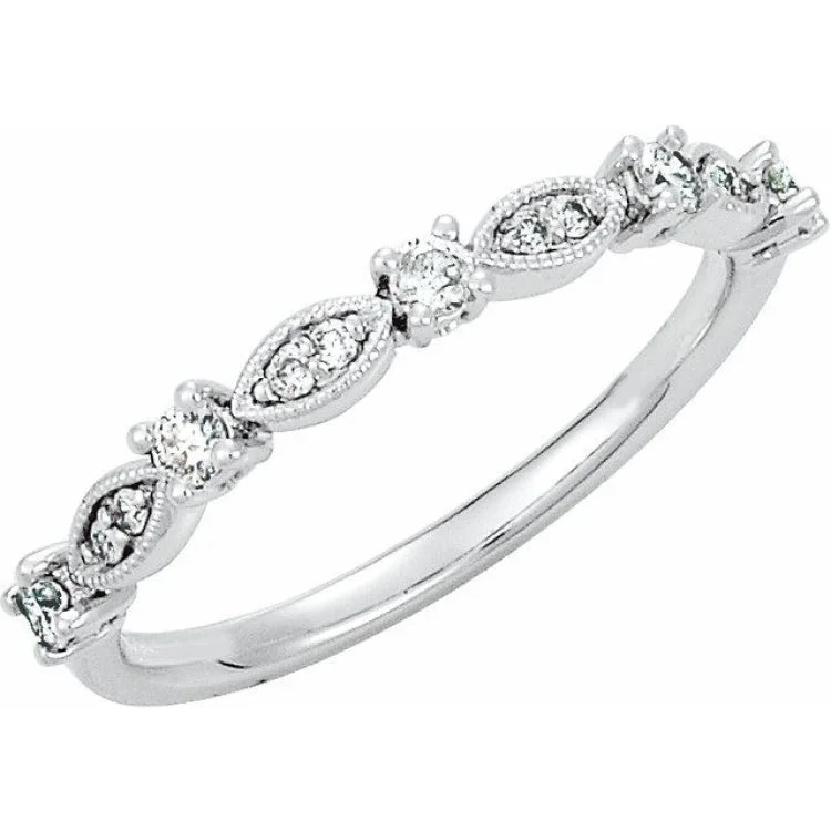 Ladies rings for special occasions -Platinum 1/5 CTW Natural Diamond Stackable Ring