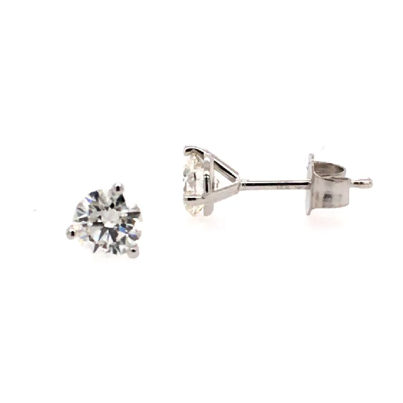 Ladies earrings with loop elegance -3/4 CTW Diamond Stud Earrings in White Gold "Better" Collection