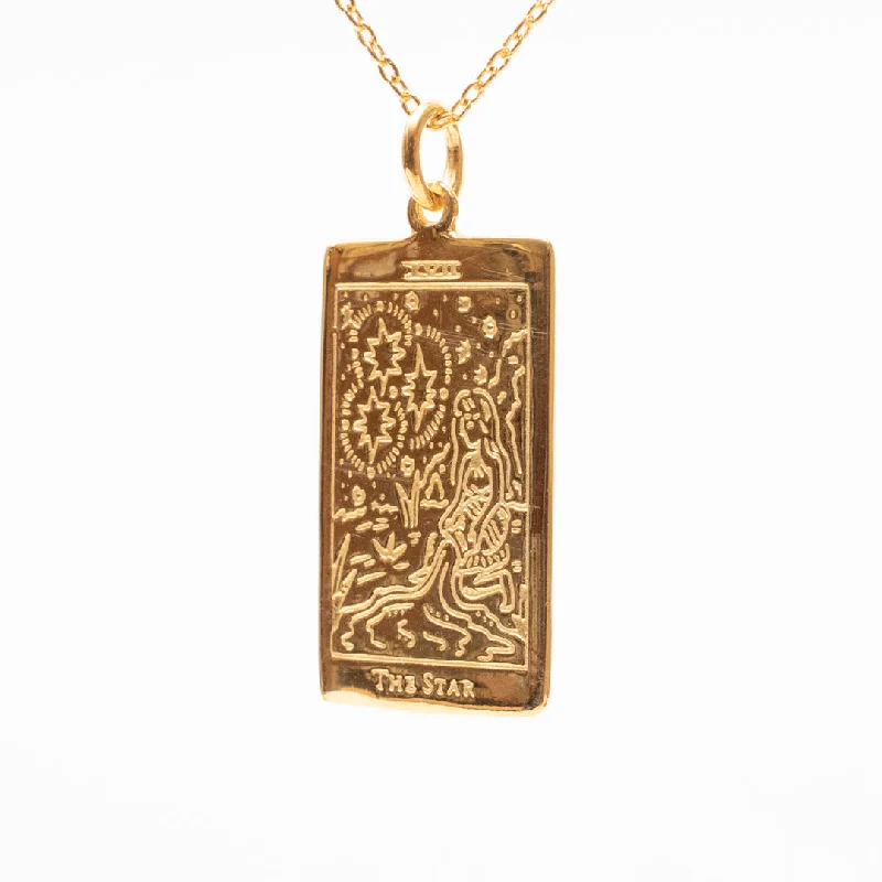 ladies-heart-y-drop-necklaces-The Star Tarot Card Necklace