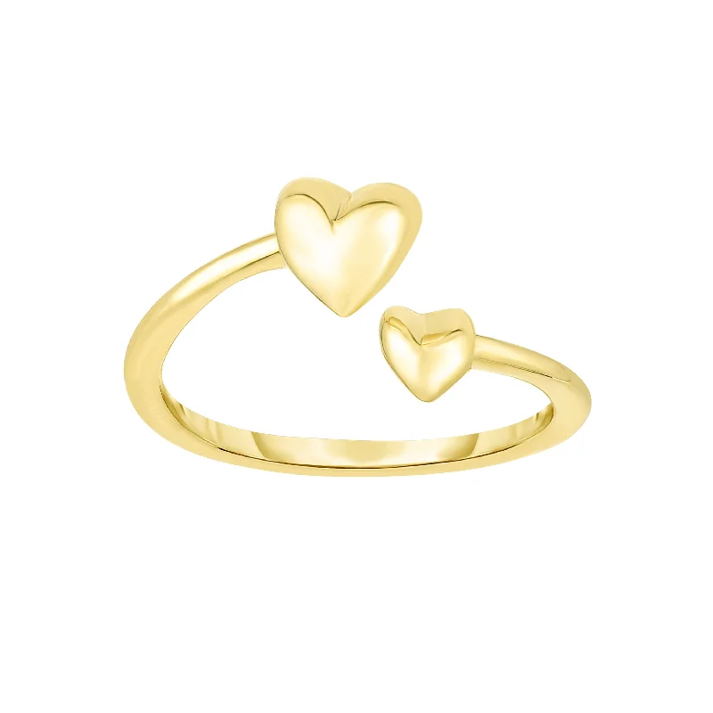 Ladies rings for seaside vibes -14K Gold Heart Bypass Toe Ring