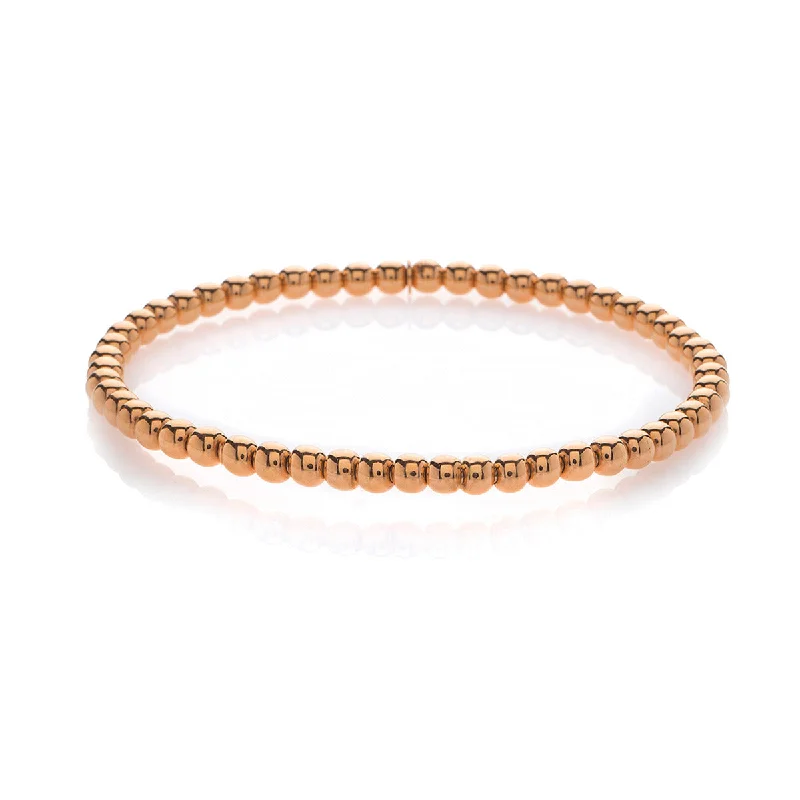 ladies-gemstone-multi-strand-bracelets-Tresore Beaded Stretch Bracelet in 18K Rose Gold