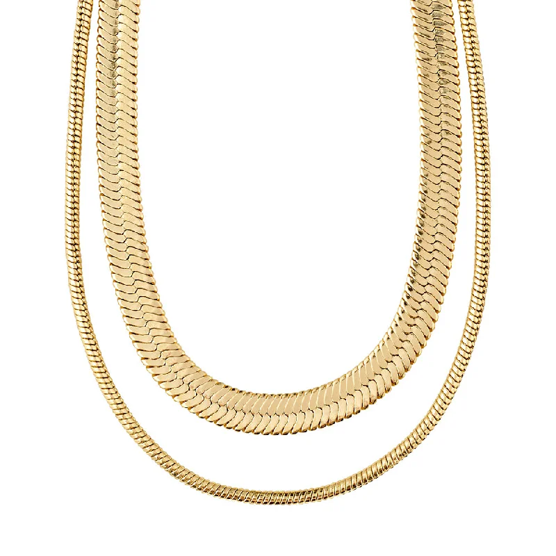 ladies-birthstone-figaro-chain-necklaces-Reconnect Gold Plated Necklace