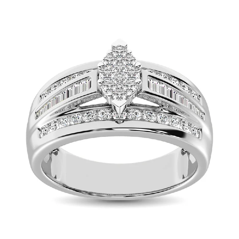 Ladies wedding rings adjustable fit -10K White Gold 1 Ct.Tw. Diamond Engagement Ring