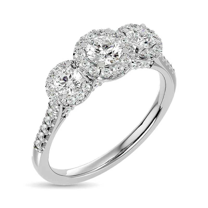 Ladies wedding rings with kitty brilliance -Diamond 1 Ct.Tw. Engagement Ring in 14K White Gold