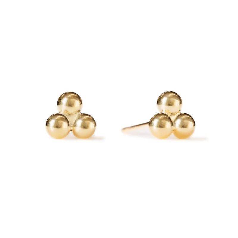 Ladies earrings creative flair -Trinity Ball Stud Earrings