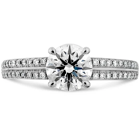 Ladies wedding rings with lime opal -Hearts On Fire Lorelei Engagement Ring with Diamond Band