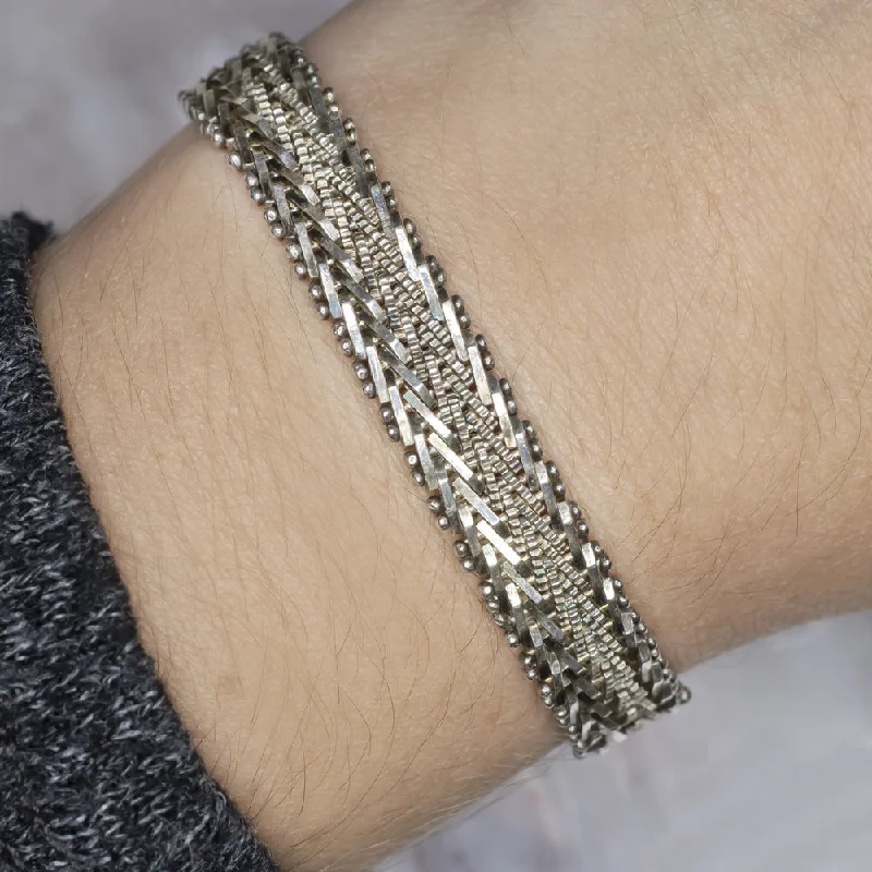 ladies-star-adjustable-cuff-bracelets-SOLID STERLING SILVER 24 GRAM CHAIN BRACELET WIDE LINK MENS LADIES