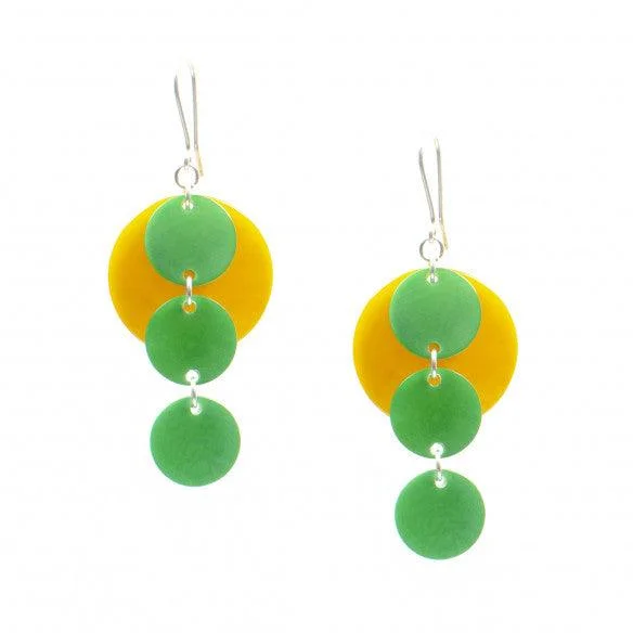 Ladies earrings for summit charm -Tagua Earrings - Saffron Yellow / Prairie Green