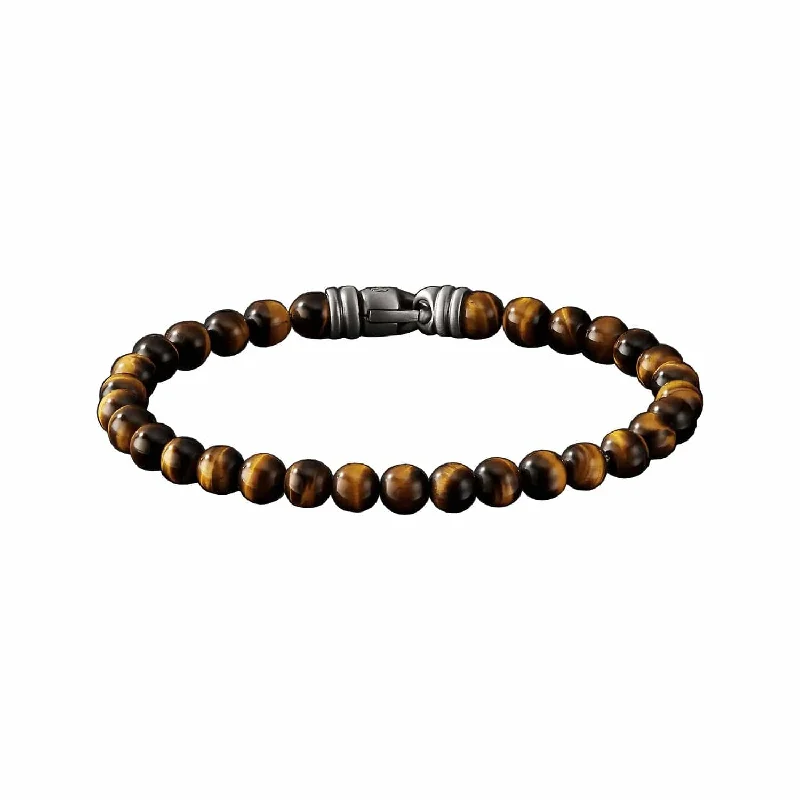 ladies-trendy-chain-link-bracelets-Spiritual Bead Bracelet in Polished Tiger's Eye