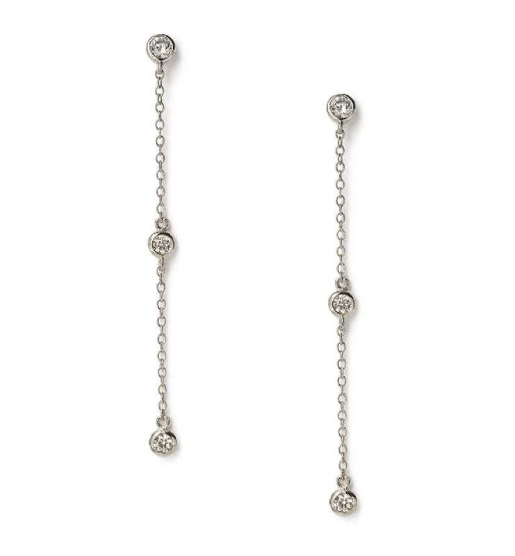 Ladies earrings fine elegance -Dainty Crystal Drop Earrings