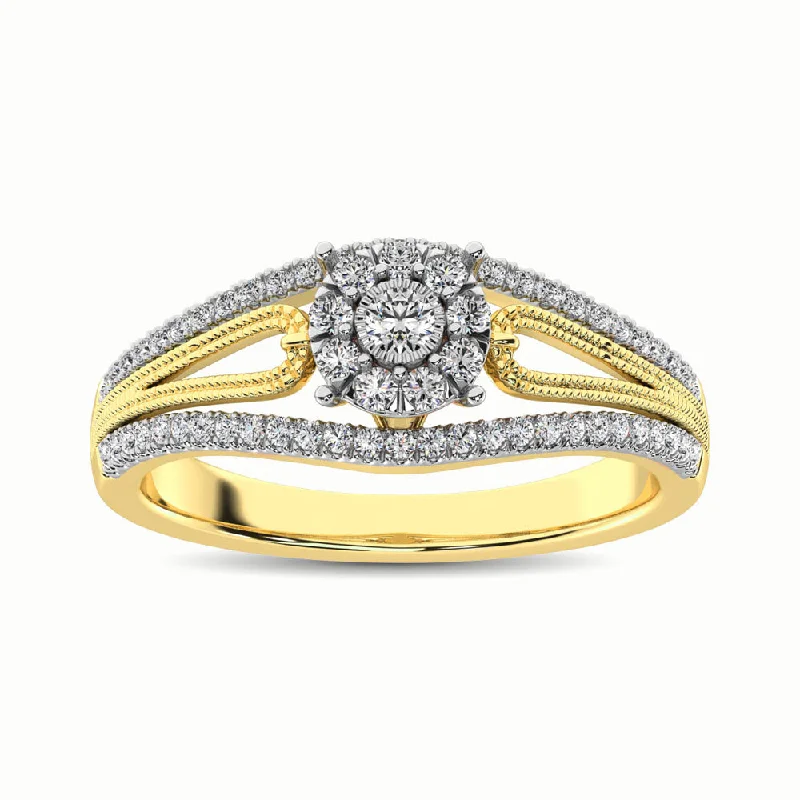 Ladies wedding rings with lemon aventurine -10K Yellow Gold 1/3 Ct.Tw. Diamond Engagement Ring