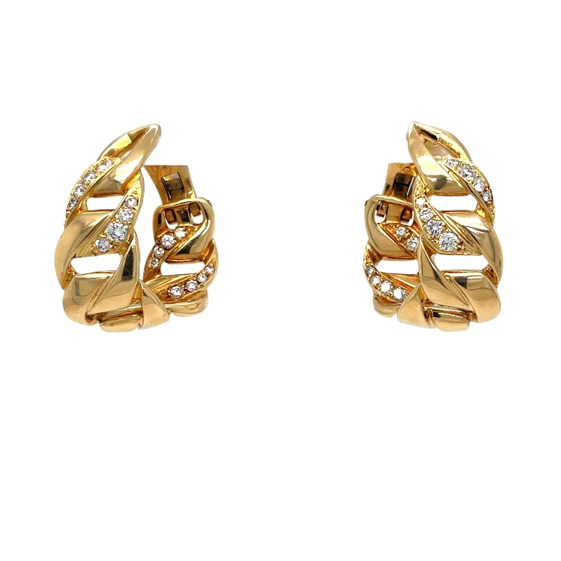 Ladies earrings for free-spirit charm -Yellow Gold and Diamonds Cartier Bergamo Model Earrings