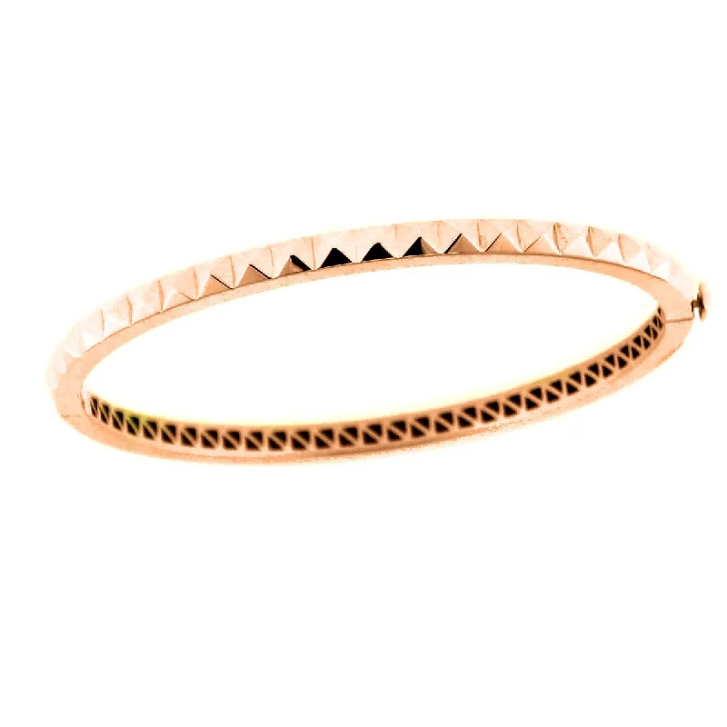 ladies-flower-hinged-bangle-bracelets-18K Rose Gold Obelisco Bangle Bracelet