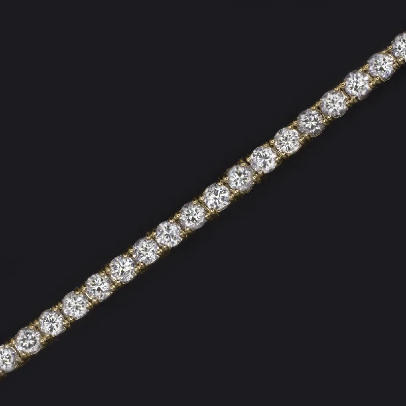 ladies-minimalist-chain-link-bracelets-3 CARAT VERY GOOD CUT DIAMOND TENNIS BRACELET 14K YELLOW GOLD ROUND BRILLIANT