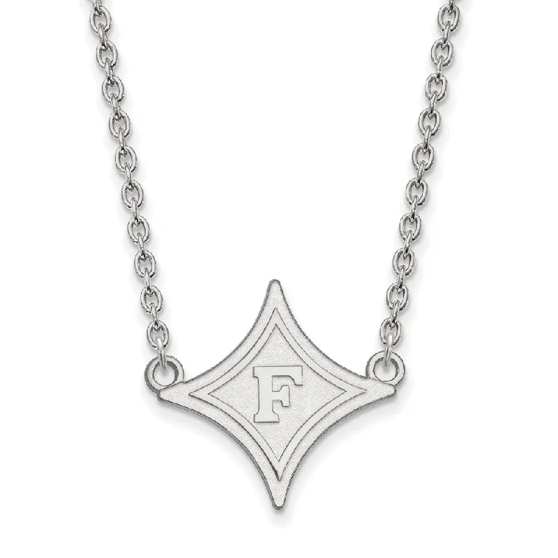 ladies-moon-figaro-chain-necklaces-10k White Gold Furman U Large Pendant Necklace