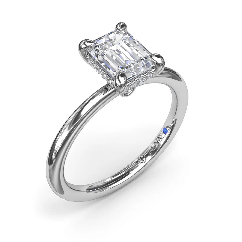 Ladies wedding rings with howl settings -Lady's White 14 Karat Engagement Ring 0.07tw Round Diamonds 1.5 CT CENTER