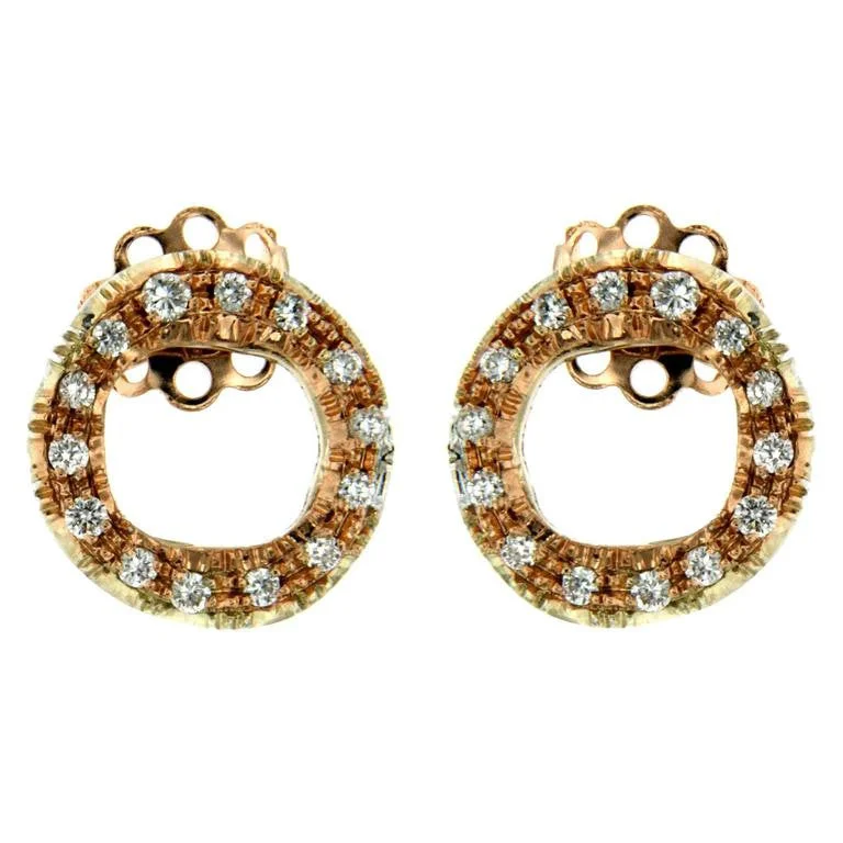 Ladies earrings space-age elegance -Rose Gold Circle Earrings