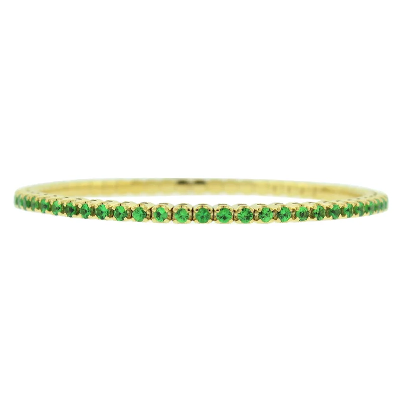 ladies-trendy-chain-link-bracelets-Stretch Bracelet with Tsavorite and Titanium Core