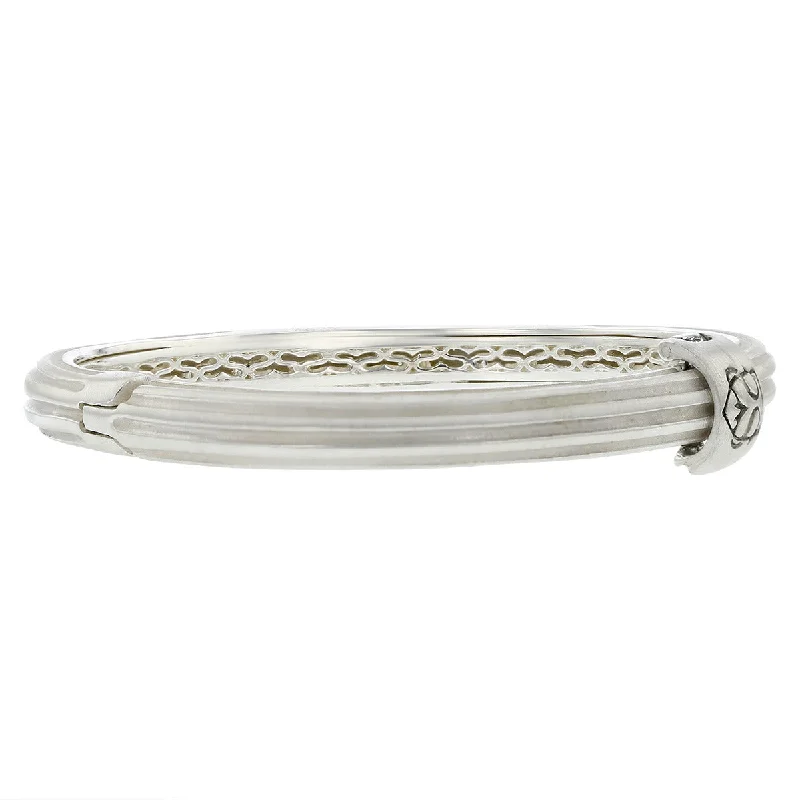 ladies-sterling-silver-wraparound-bracelets-Slane Sterling Silver Column Bangle Bracelet