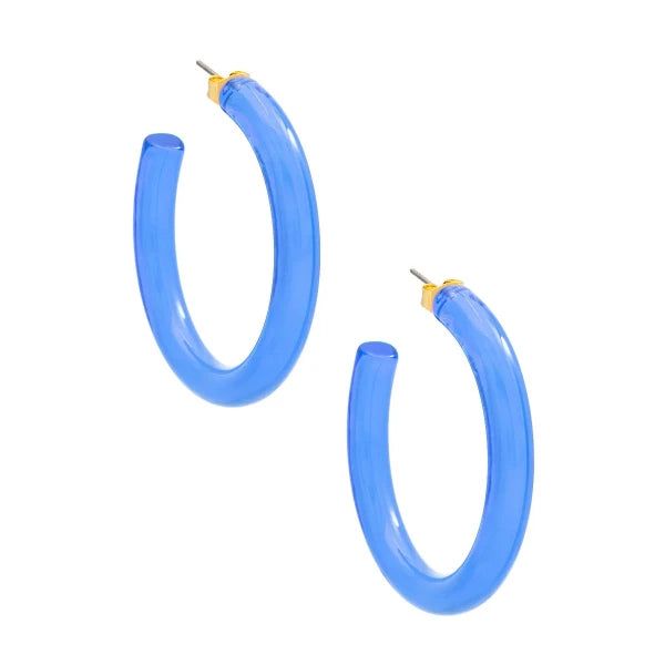 Ladies earrings classic flair -Lucite Hoop Earrings