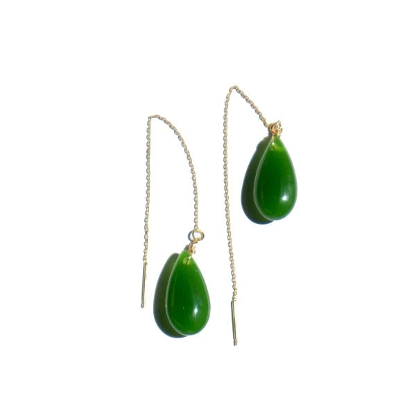 Ladies earrings delicate charm -Waterdrop Jade Earrings